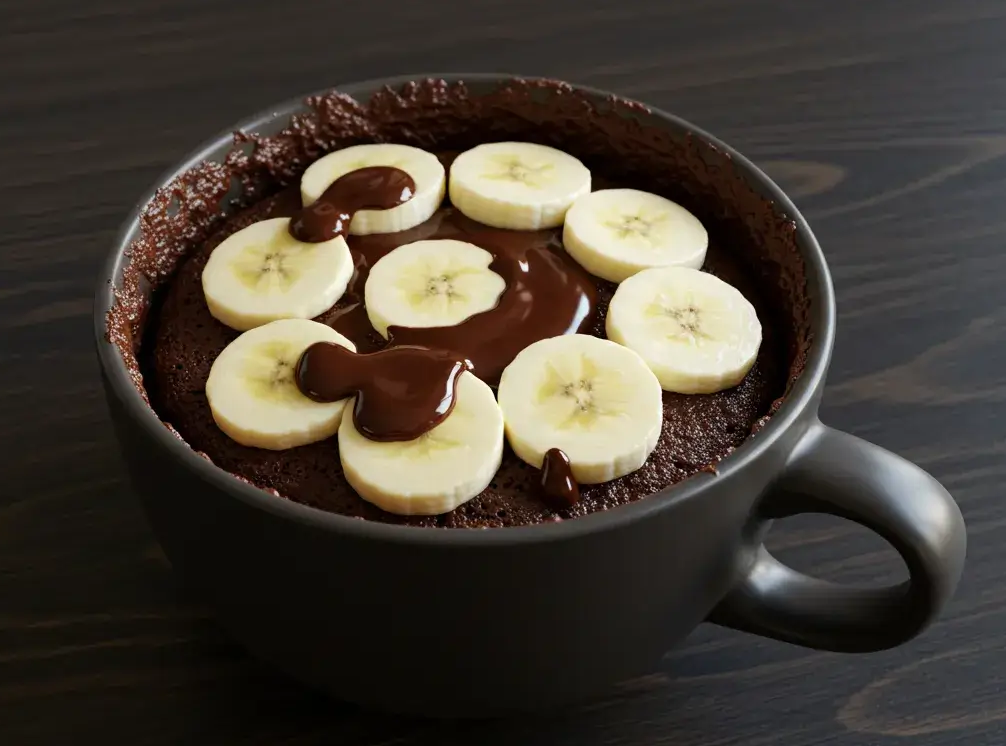 Bolo de banana de caneca